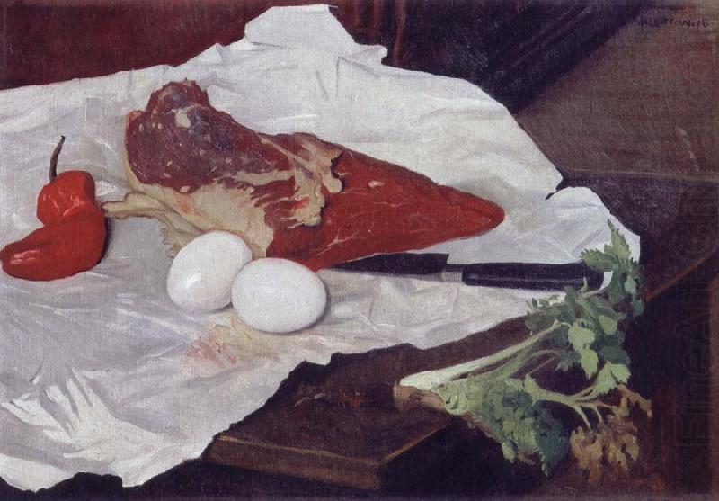 Felix Vallotton Still life with Meat and eggs oil painting picture